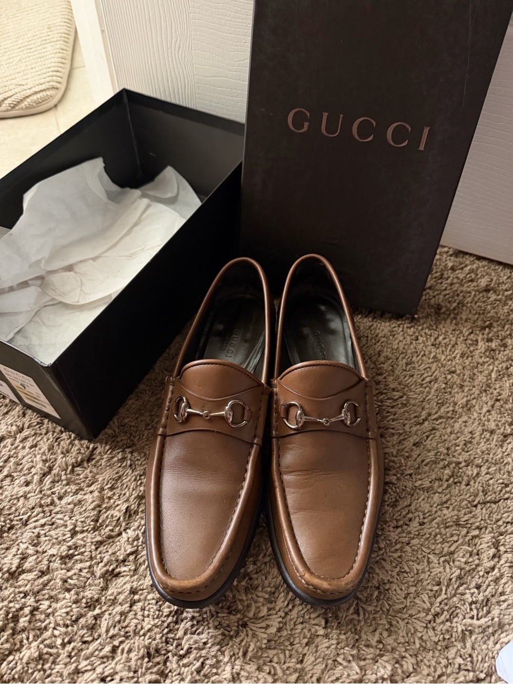 Vintage Gucci Women’s Brown Leather Horsebit Loafers